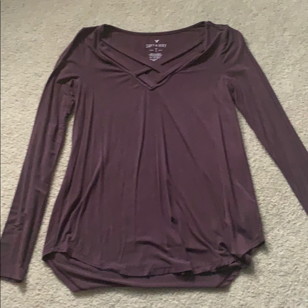 American eagle soft and sexy maroonish long sleeve